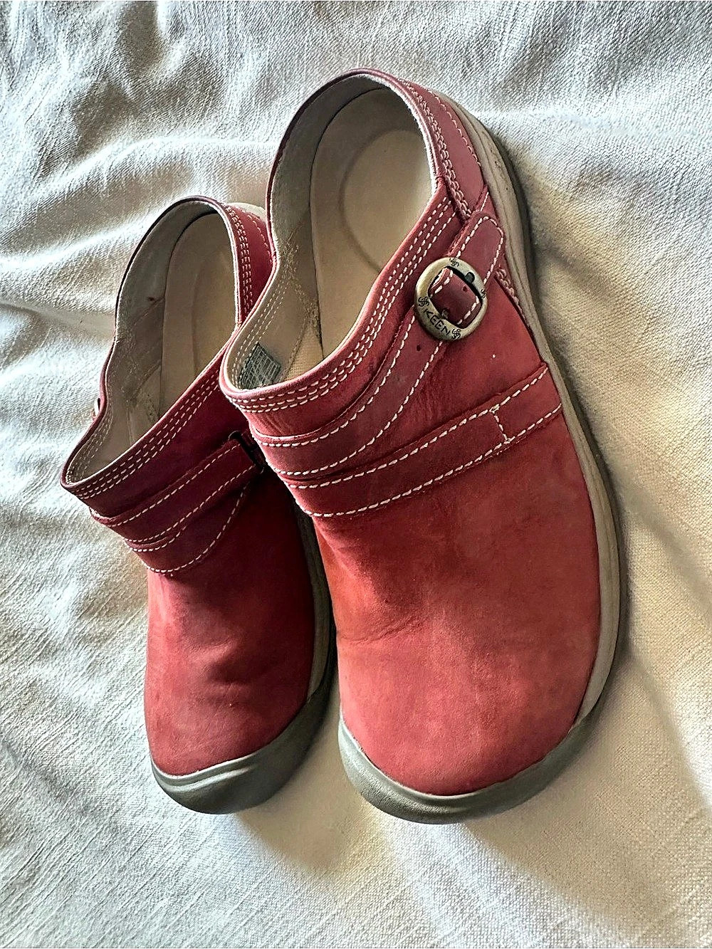 Dansko Suede Clogs in Red US 8